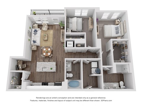 B1 Floorplan 1157 SFT